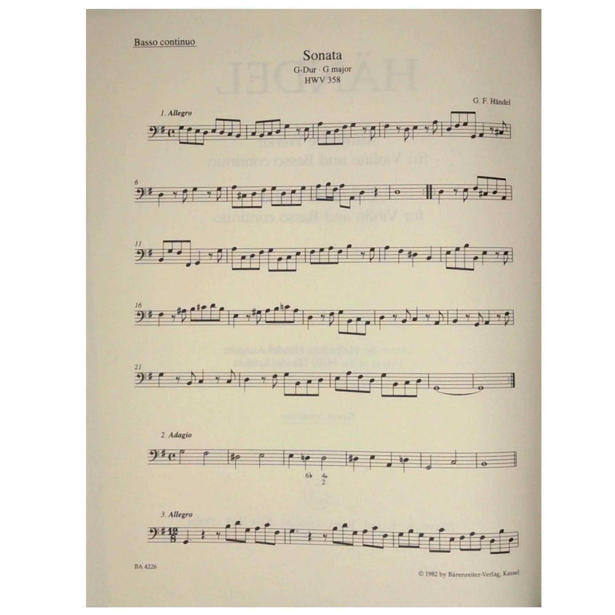 Handel, George Frideric - Complete Works for Violin and Basso Continuo - Violin and Piano - edited by Terence Best - Bärenreiter Verlag URTEXT - Image 5