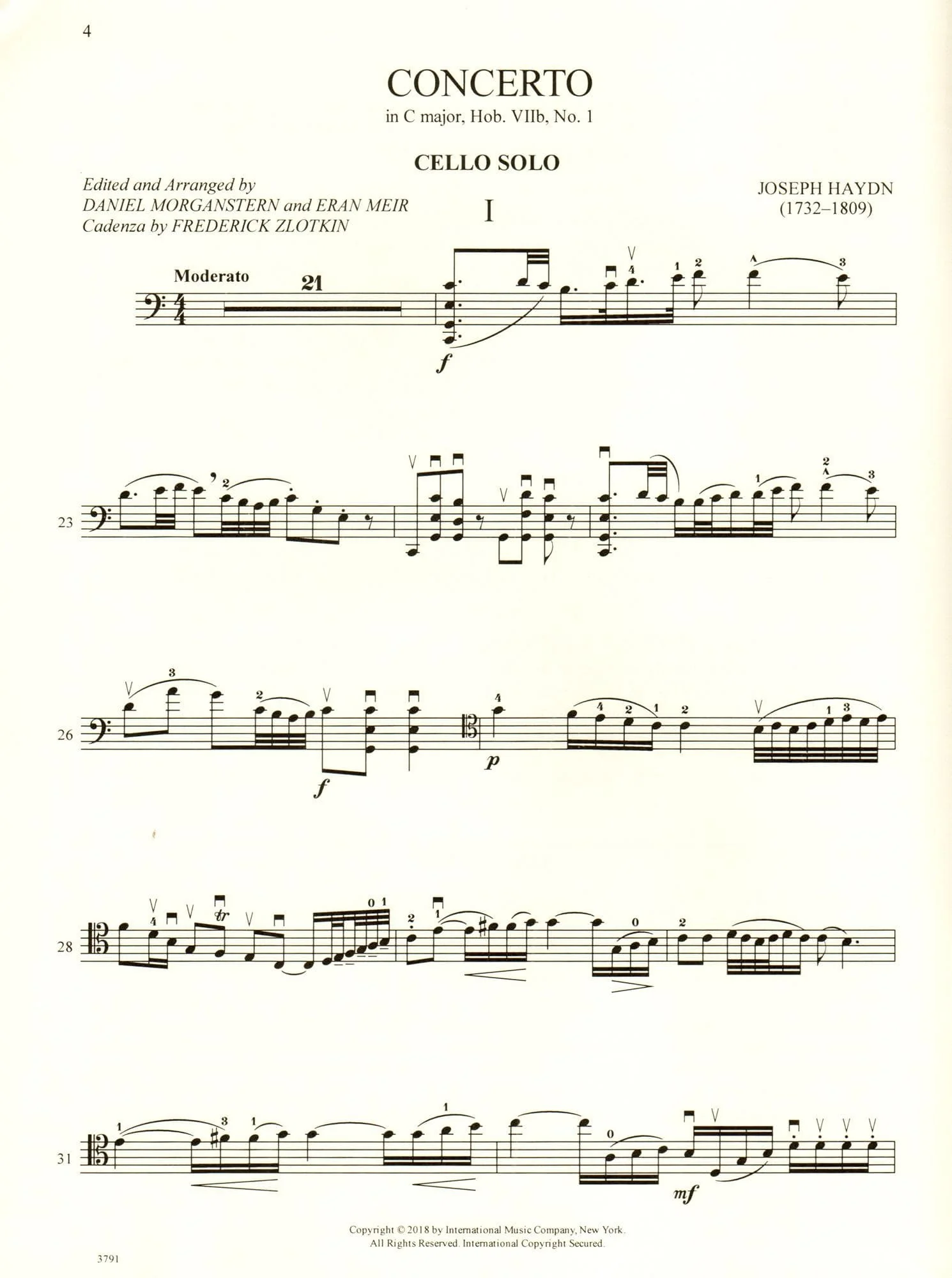 Haydn, Joseph - Concerto in C major - for Cello - with Optional 2nd Cello, Commentary and Preparatory Exercises by Daniel Morganstern - International - Image 3