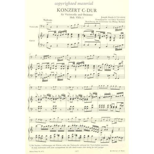 Haydn, Franz Joseph - Concerto in C Major, Hob VIIb:1 - Cello and Piano - edited by Philipp Bosbach - Edition Peters - Image 2