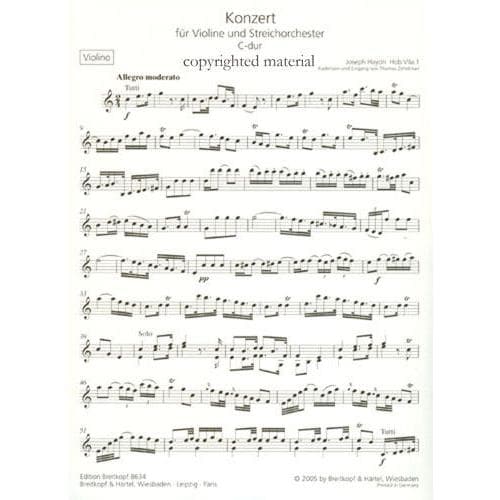 Haydn, Franz Joseph - Concerto No 1 in C Major, Hob VIIa:1 - Violin and Piano - edited by Walter Heinz Bernstein and Thomas Zehetmair - Breitkopf & Härtel Edition - Image 2