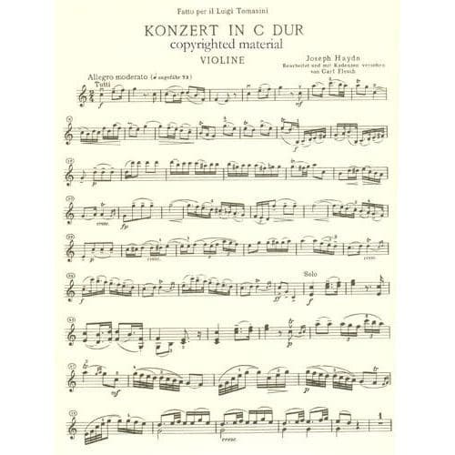 Haydn, Franz Joseph - Concerto No 1 in C Major, Hob VIIa:1 - Violin and Piano - edited by Carl Flesch - Edition Peters - Image 3