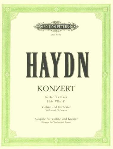 Haydn, Franz Joseph - Concerto No 2 in G Major, Hob VIIa:4 - Violin and Piano - edited by Ferdinand Küchler - Edition Peters