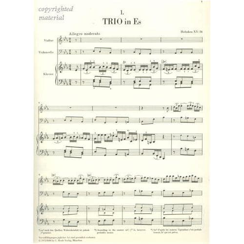 Haydn, Franz Joseph - Piano Trios, Volume 1 - Violin, Cello, and Piano - edited by Wolfgang Stockmeier - G Henle Verlag URTEXT - Image 3