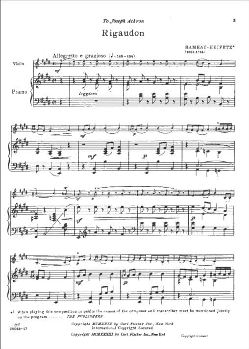 New Favorite Encore Folio - Violin and Piano - arranged by Jascha Heifetz - Carl Fischer Edition - Image 3