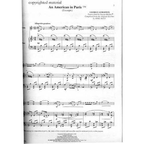 Heifetz, Jascha - The Heifetz Collection, Volume 2: Heifetz Plays Gershwin - Violin and Piano - Carl Fischer Edition - Image 3