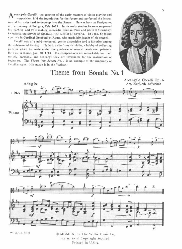 Viola and Piano: A Collection of 43 Famous Compositions - edited by C Paul Herfurth and Alan deVeritch - Willis Music Co - Image 3