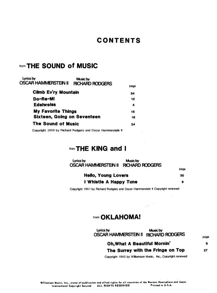 Rodgers and Hammerstein: Favorite Melodies - Violin and Piano - arranged by C Paul Herfurth - Boston Music Co - Image 2