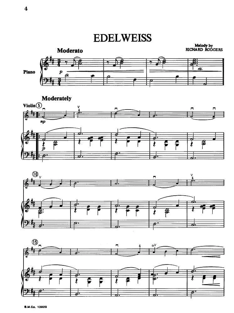 Rodgers and Hammerstein: Favorite Melodies - Violin and Piano - arranged by C Paul Herfurth - Boston Music Co - Image 4