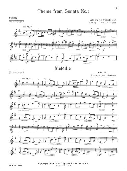 Herfurth, C Paul - Violin and Piano: A collection of 43 famous compositions arranged for violin and piano - arranged by C Paul Herfurth - Willis Music - Image 3