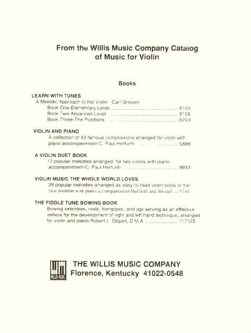 Herfurth, C Paul - Violin and Piano: A collection of 43 famous compositions arranged for violin and piano - arranged by C Paul Herfurth - Willis Music - Image 4