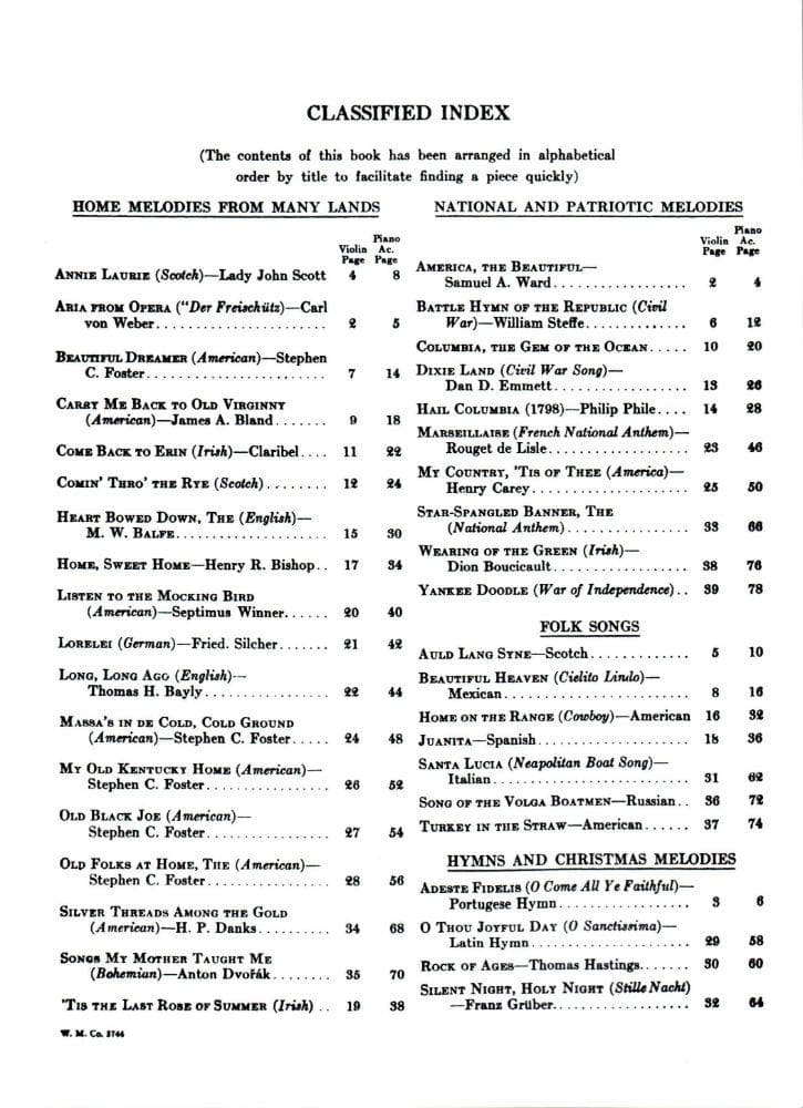 Violin Music the Whole World Loves - Violin and Piano - arranged and edited by C Paul Herfurth and Edward Strietel - Willis Music Co - Image 2