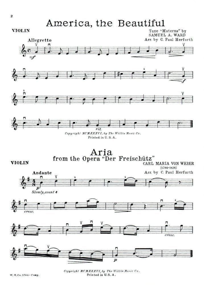 Violin Music the Whole World Loves - Violin and Piano - arranged and edited by C Paul Herfurth and Edward Strietel - Willis Music Co - Image 3