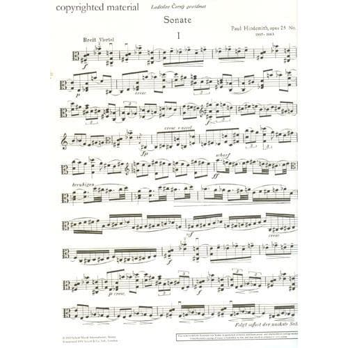 Hindemith, Paul - Sonata, Op 25, No 1 - Viola solo - Schott Edition - Image 2