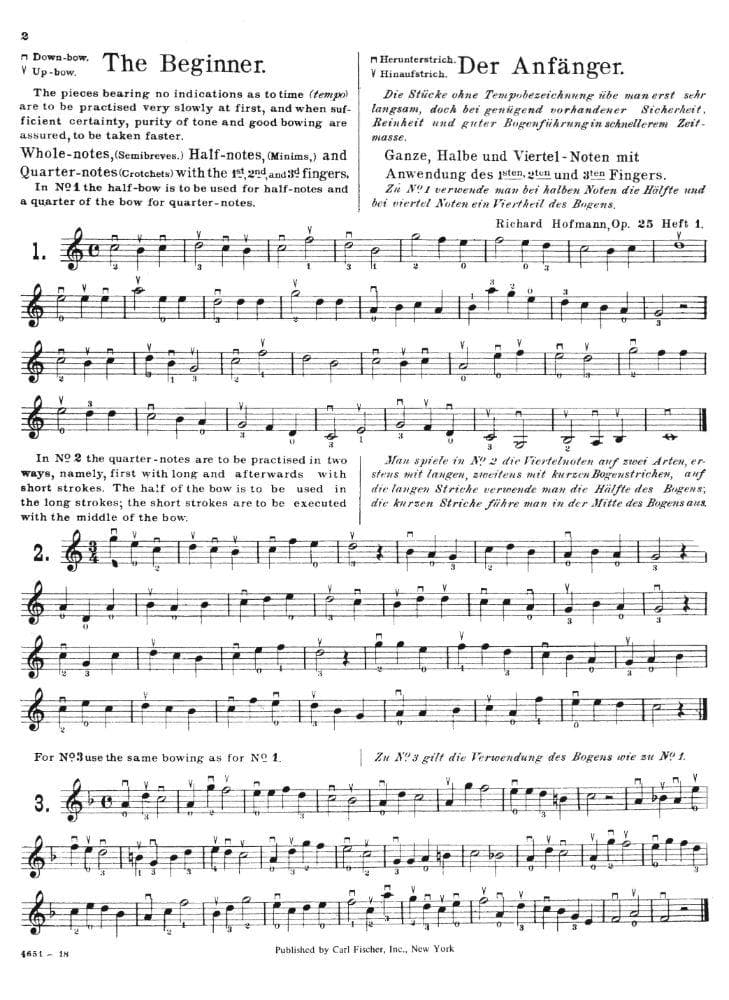Hofmann, Richard - The First Studies, Op 25, Book 1 - Violin solo - Carl Fischer Edition - Image 2