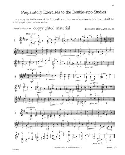Hofmann, Richard - Double-Stop Studies, Op 96 - Violin - Boston Music Co - Image 2