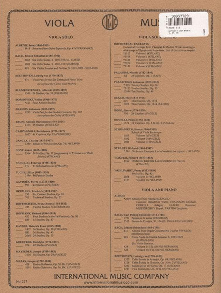 Hofmann, Richard - First Studies, Op 86 - Viola solo - International Edition - Image 3