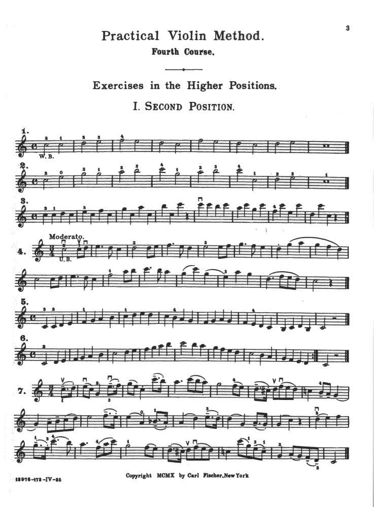 Hohmann, CH - Practical Violin Method, Book 4 - Violin solo - edited by WF Ambrosio - Carl Fischer Edition - Image 3