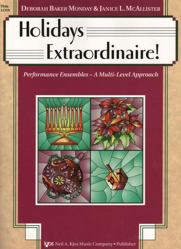 Monday, Deborah Baker - Holidays Extraordinaire! - Viola - edited by Janice McAllister - Kjos Music Co