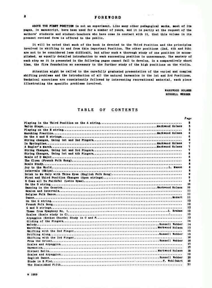 Holmes/Webber - Above the First Position - Violin solo - Carl Fischer Edition - Image 2