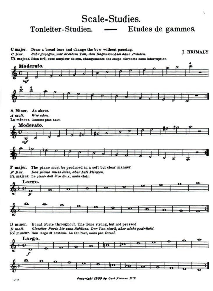 Hřímalý, Jan - Scale Studies - Violin solo - Carl Fischer Edition - Image 2