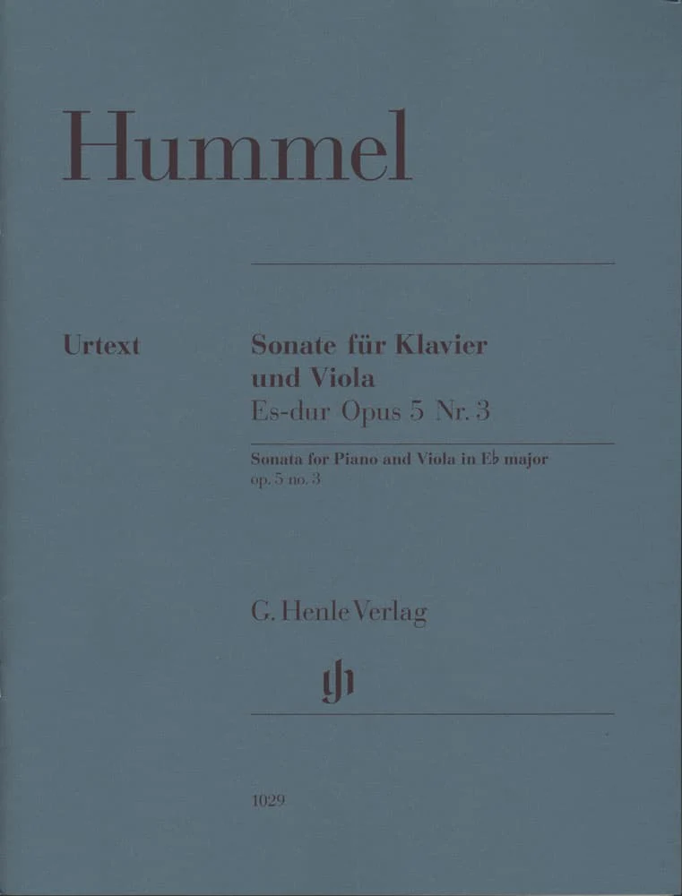 Hummel, Johann Nepomuk - Sonata for Piano and Viola in E-flat Major, Op 5, No 3 - edited by Ernst Herttrich - G Henle Verlag