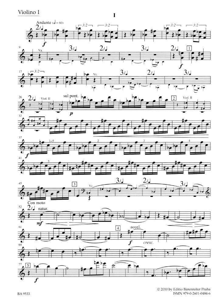 Janáček, Leoš – String Quartet No 2, “Intimate Letters” – Two Violins, Viola, and Cello – edited by Leoš Faltus and Miloš Štědroň – Bärenreiter - Image 2