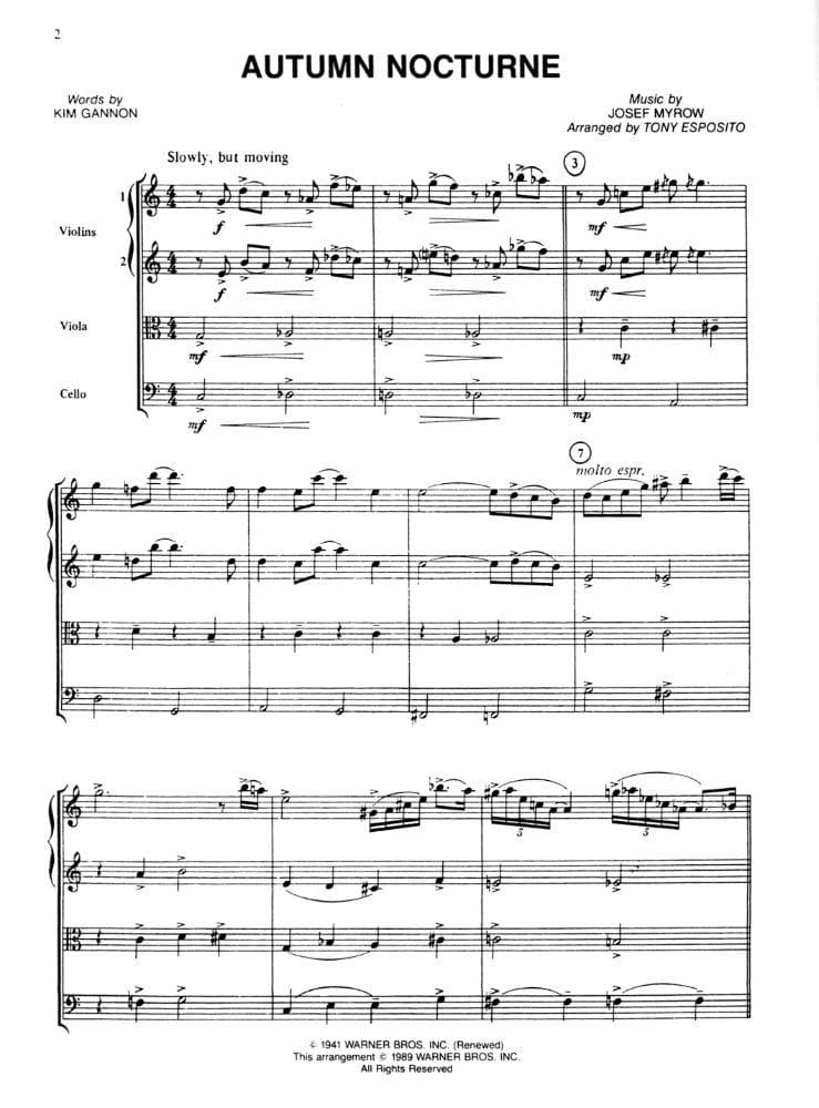 Jazz Classics - String Quartet - Score and Parts - arranged by Tony Esposito and Jeff Sultanof - Warner Brothers Music - Image 3