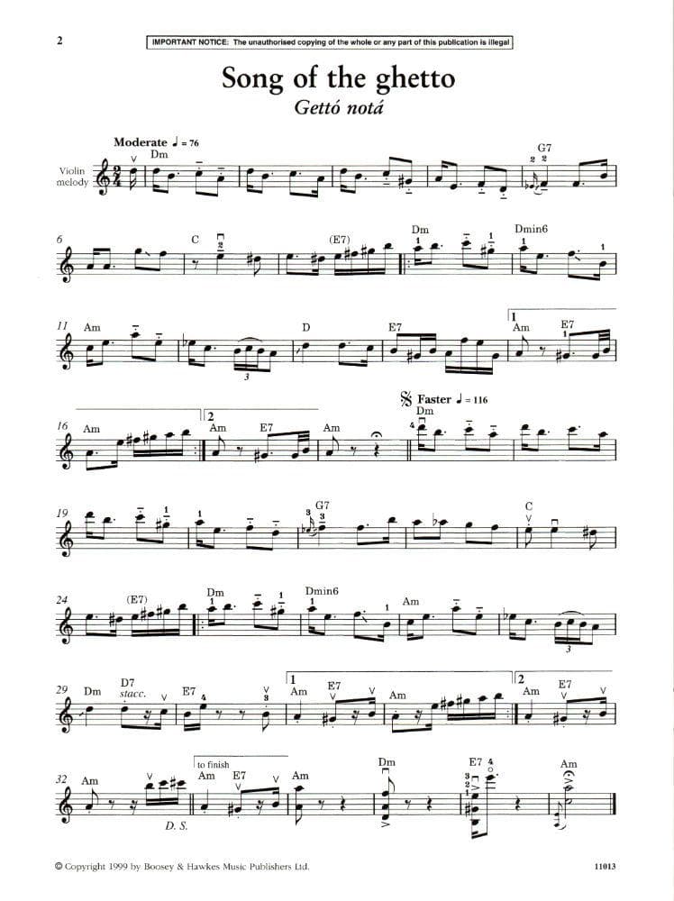 Jones, Edward Huws - The Gypsy Fiddler - Violin part ONLY - Boosey & Hawkes Edition - Image 3