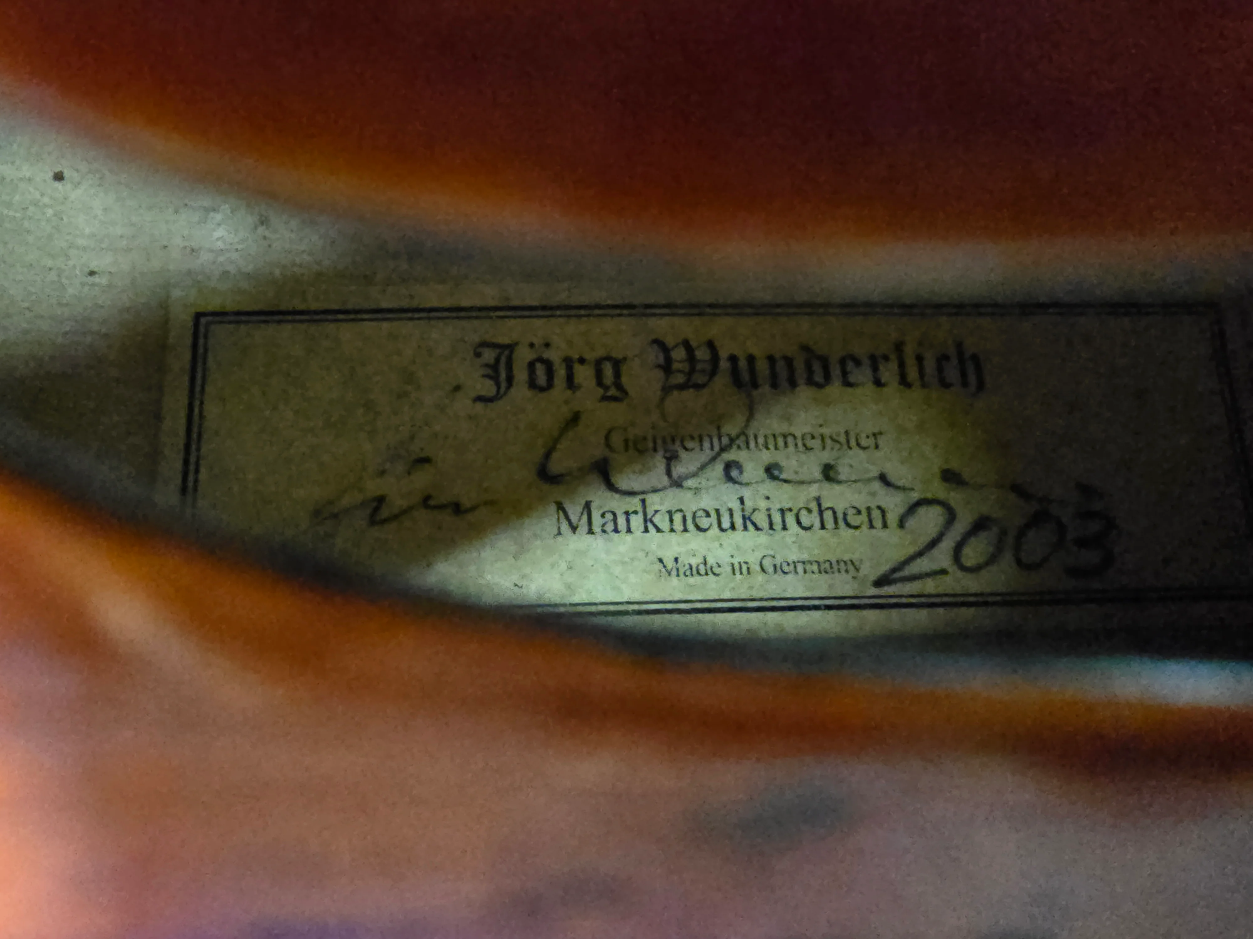 Jorg Wunderlich Violin, Markneukirchen, 2003 - Image 7