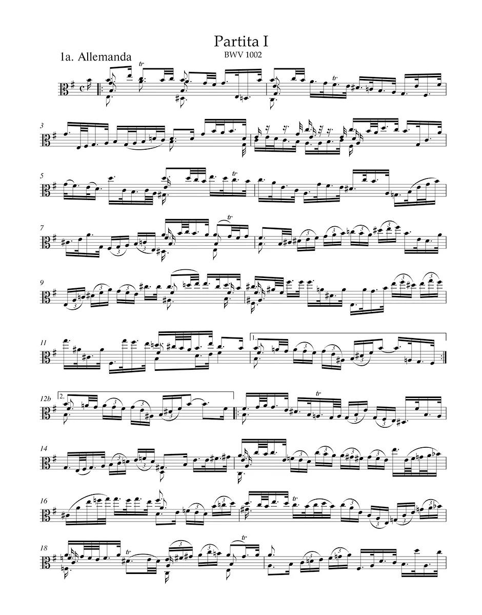J.S. Bach - Three Sonatas and Partitas, BWV 1001-1006, arr. for Viola - edited by Chung Park - Bärenreiter-Verlag - Image 3