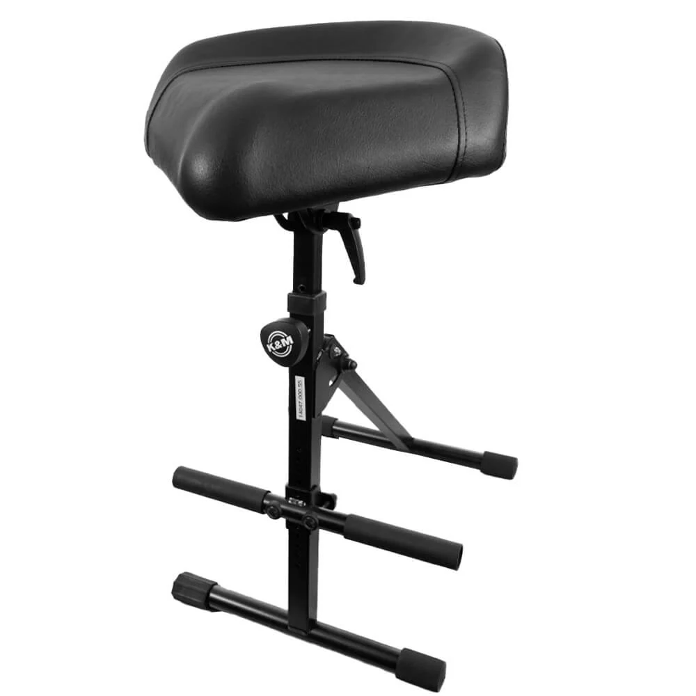 K&M Pneumatic Adjustable Stool - Black Leather
