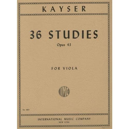Kayser, Heinrich Ernst - 36 Studies, Op 43 - Viola - International Music Co