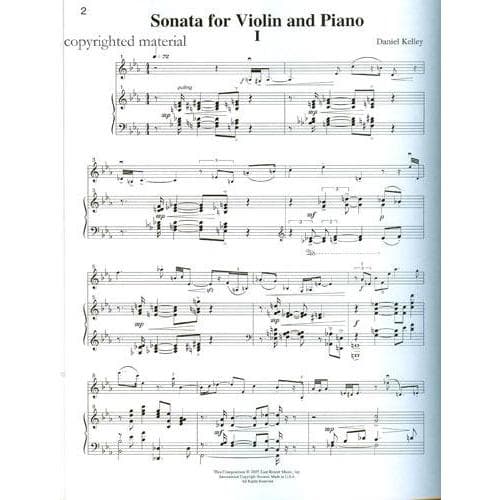 Kelley, Daniel - Sonata for Violin and Piano - Last Resort Music - Image 2