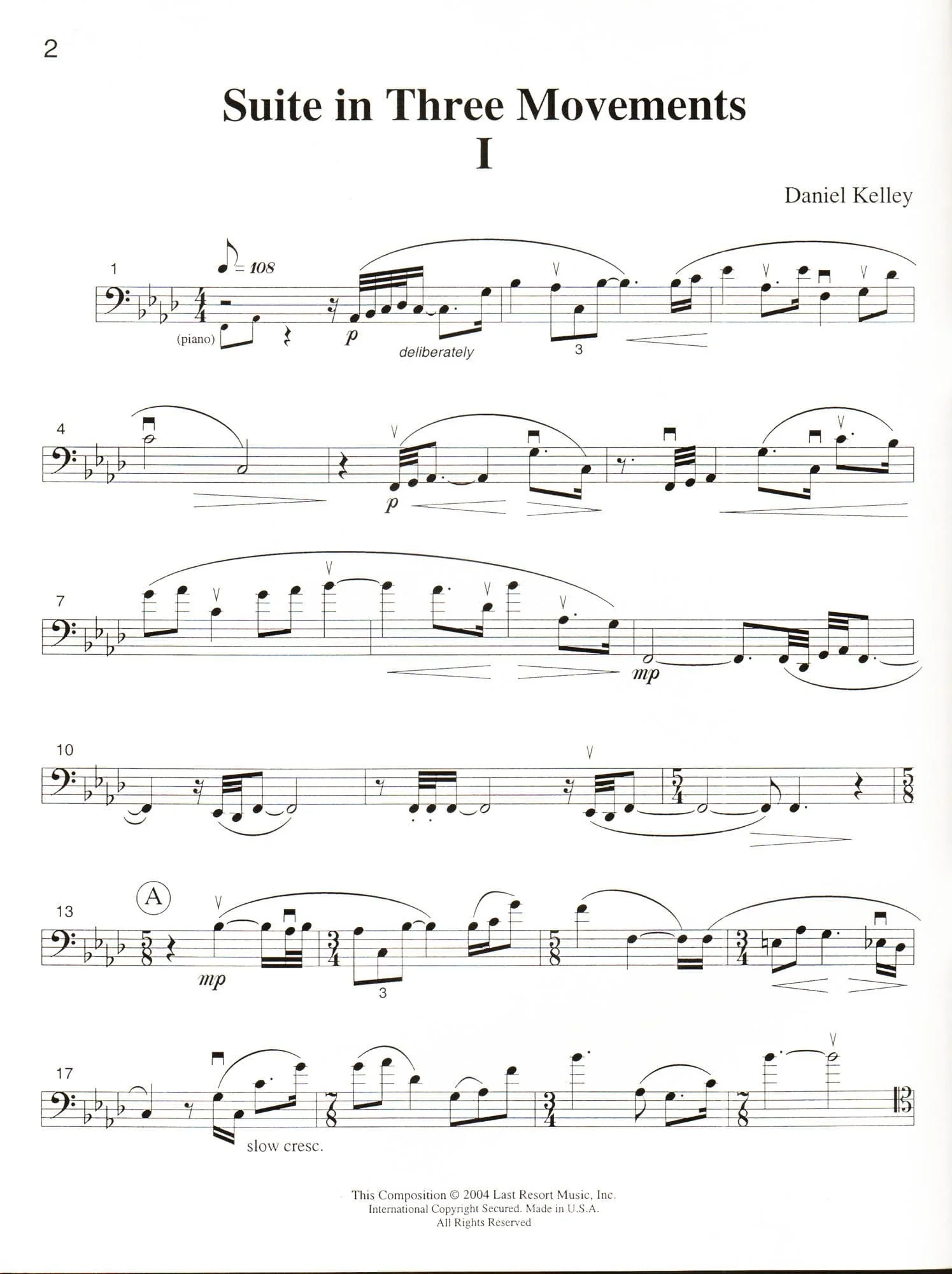 Kelley, Daniel - Two Concert Works - Cello and Piano - Last Resort Music - Image 4