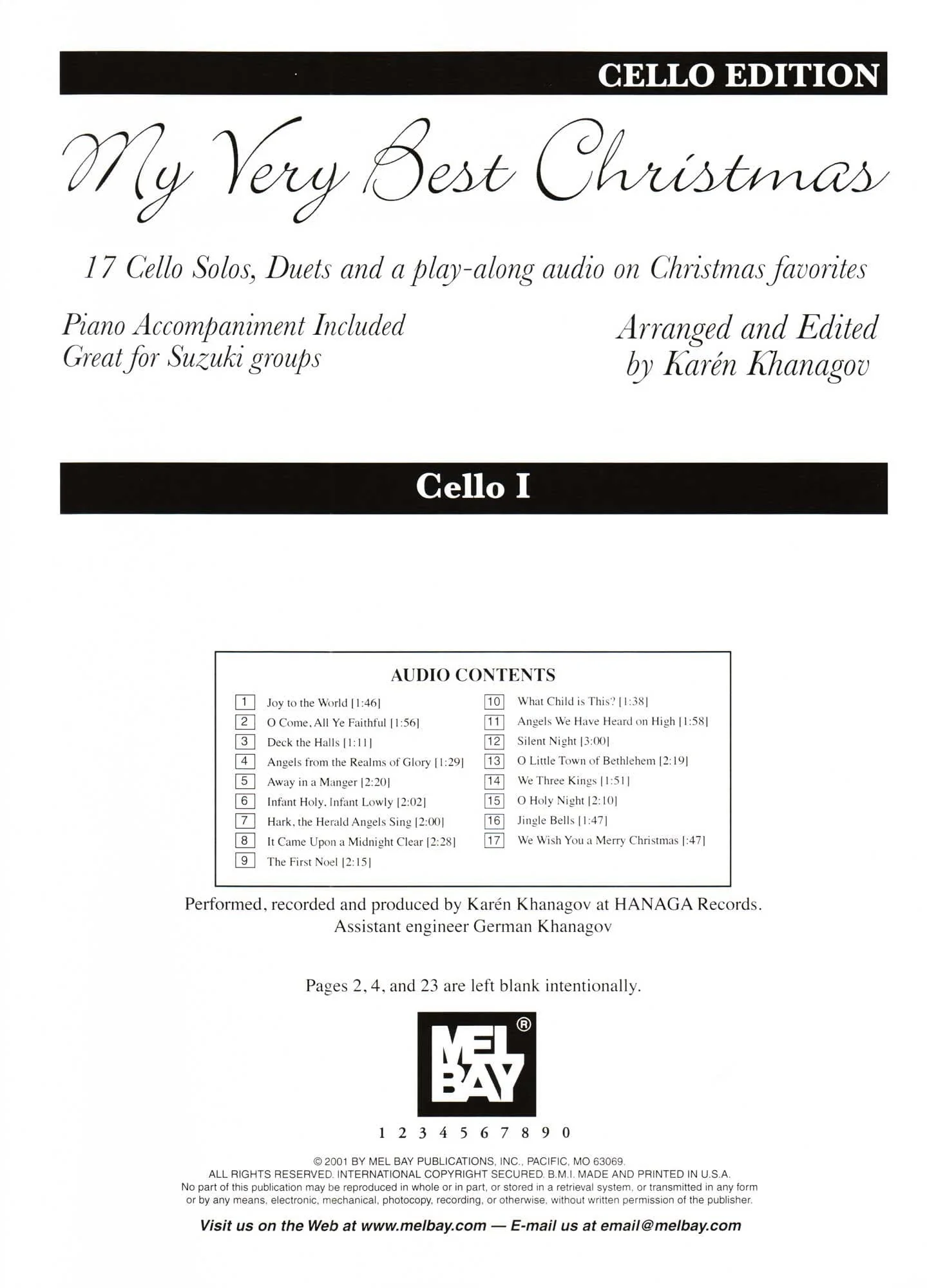 My Very Best Christmas - for One or Two Cellos and Piano - with Optional Online Audio - arranged by Karén Khanagov - Mel Bay Publications - Image 6