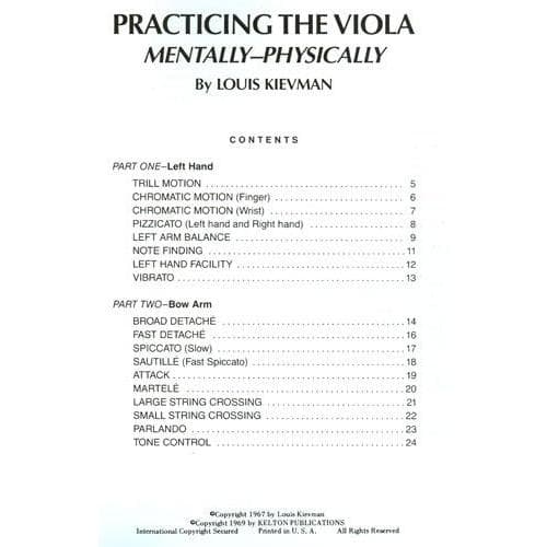 Kievman, Louis - Practicing the Viola (Mentally and Physically) - Viola solo - Kelton Publications - Image 3