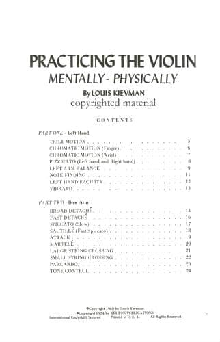 Louis Kievman - Practicing the Violin Mentally-Physically - Violin - Kelton Publications - Image 3