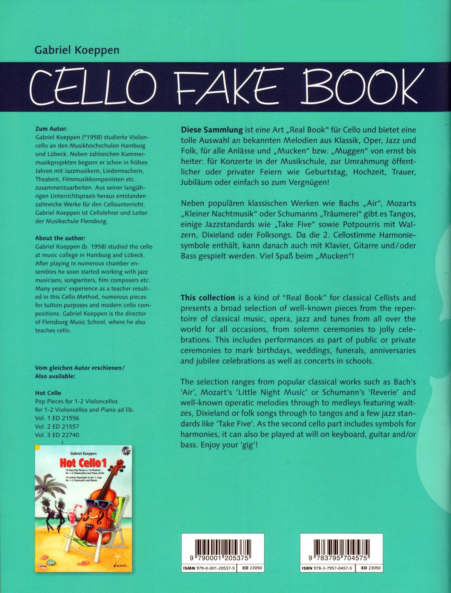 Koeppen, Gabriel - Cello Fake Book - for 1 or 2 Cellos - Schott Music - Image 6