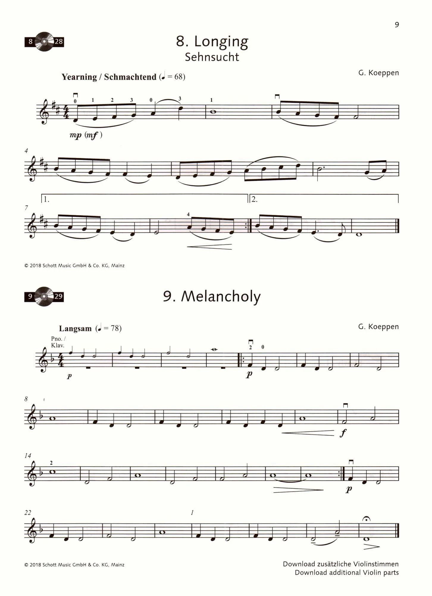Koeppen, Gabriel - Hot Violin 1 - for Violin and Piano - with CD - Schott - Image 3