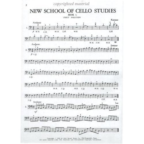 Krane, Charles - New School of Cello Studies, Book 1 - Cello solo - Spratt Music Publishers - Image 2