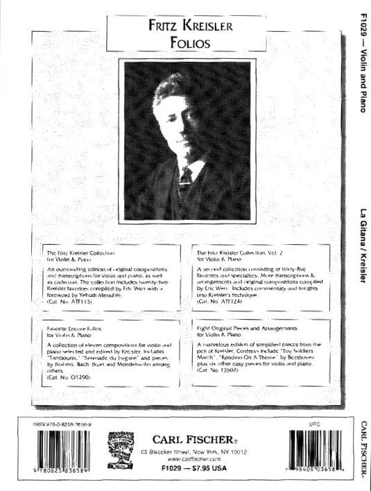 Kreisler, Fritz - La Gitana - Violin and Piano - Carl Fischer Edition - Image 3