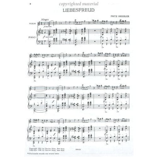 Kreisler, Fritz - Liebesfreud - Cello and Piano - Carl Fischer Edition - Image 2