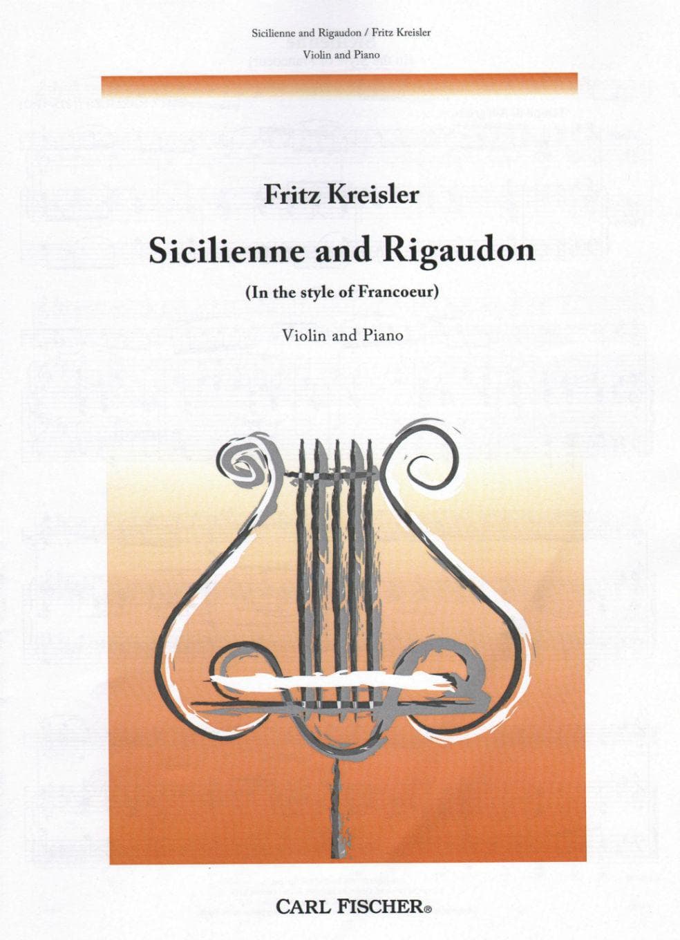 Kreisler, Fritz - Sicilienne and Rigaudon - Violin and Piano - Carl Fischer Edition - Image 2