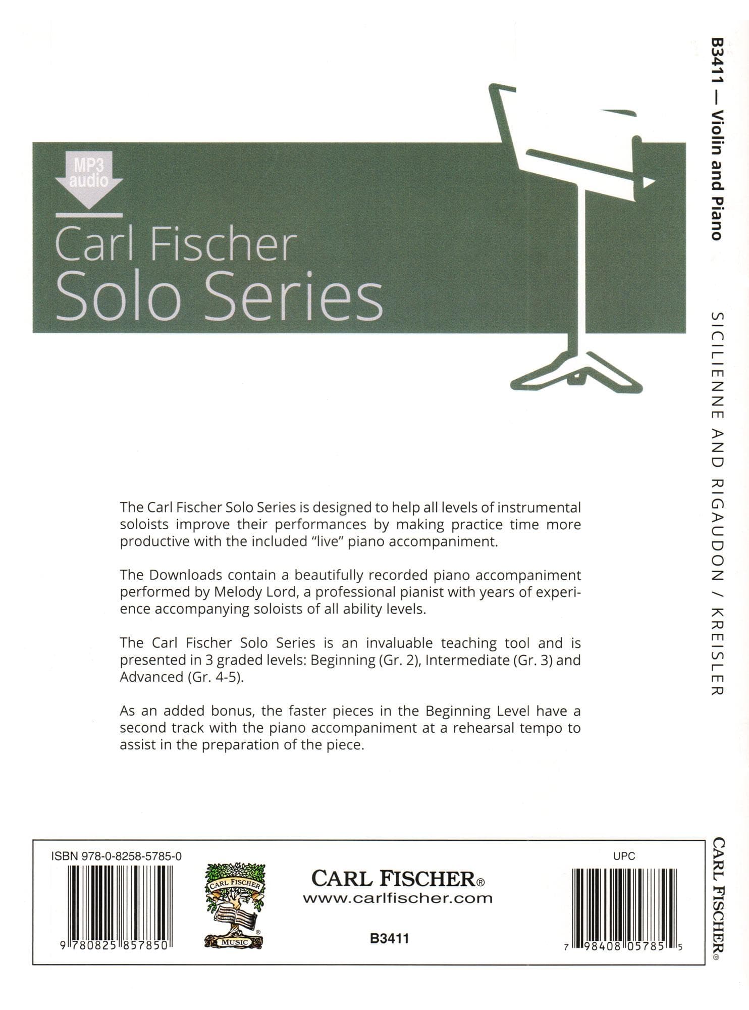 Kreisler, Fritz - Sicilienne and Rigaudon - for Violin and Piano - with Online Audio Access - Carl Fischer Edition - Image 4