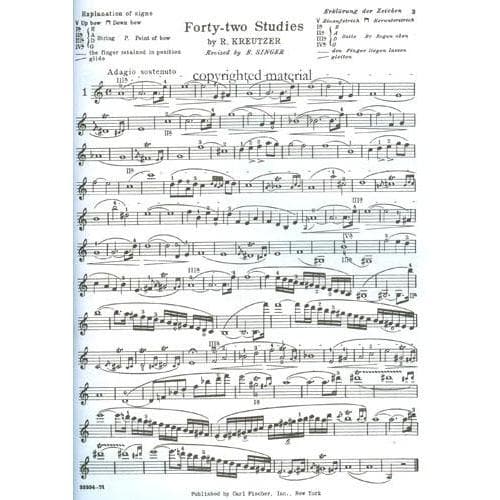 Kreutzer, Rodolphe - 42 Studies - Violin - edited by Singer - Carl Fischer - Image 2
