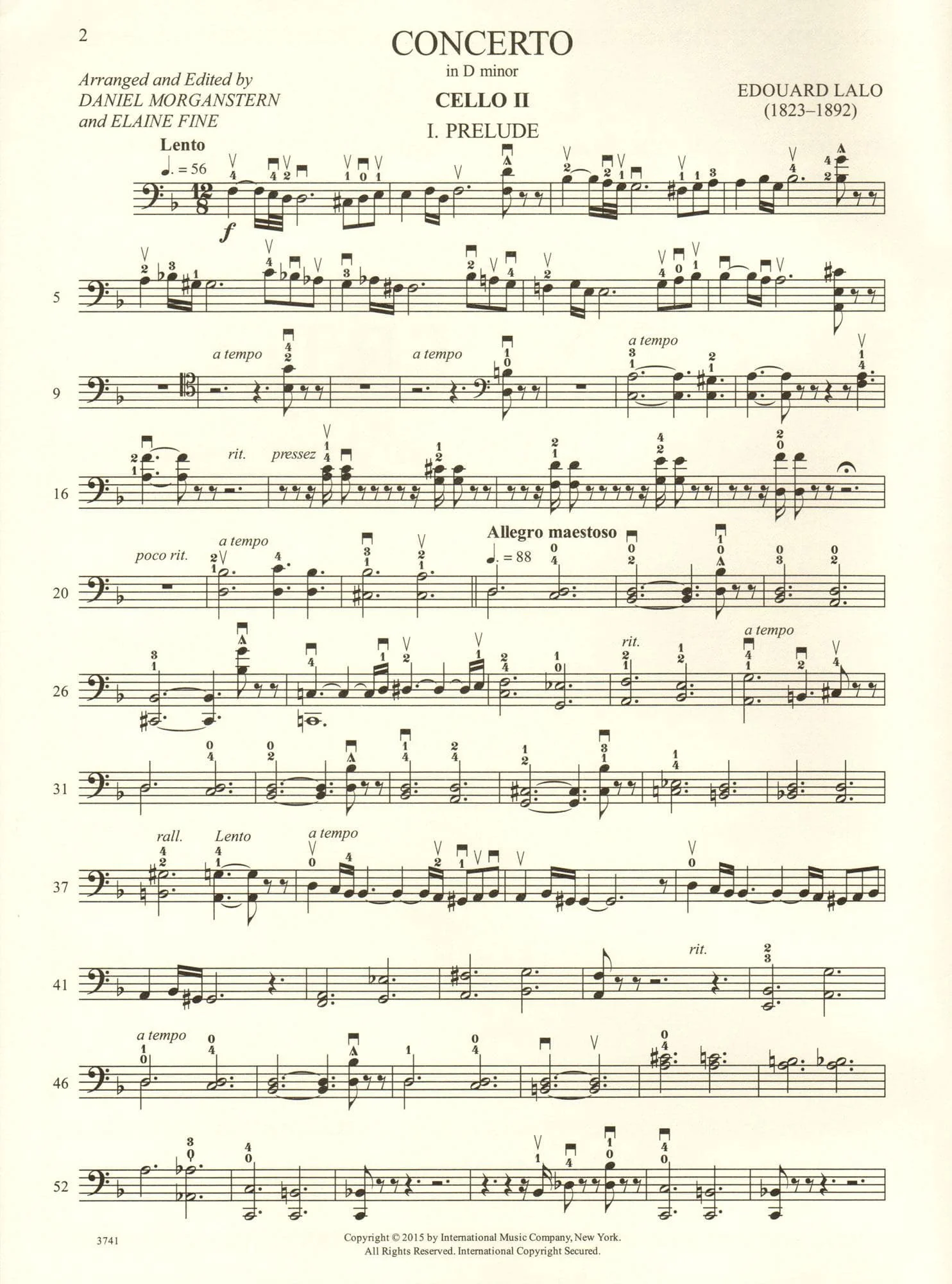 Lalo, Edouard - Concerto in D minor - for Cello - with Optional 2nd Cello, Commentary and Preparatory Exercises by Daniel Morganstern - International - Image 6