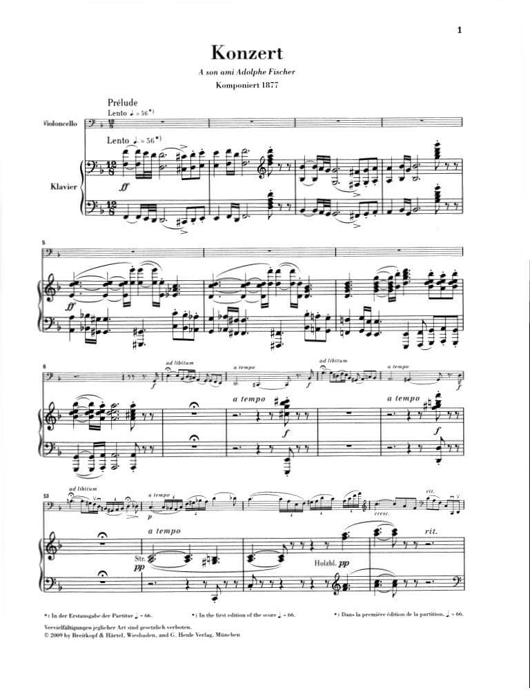Lalo, Eduard - Cello Concerto in D Minor - for Cello and Piano - edited by Heinrich Shiff - Henle - Image 2
