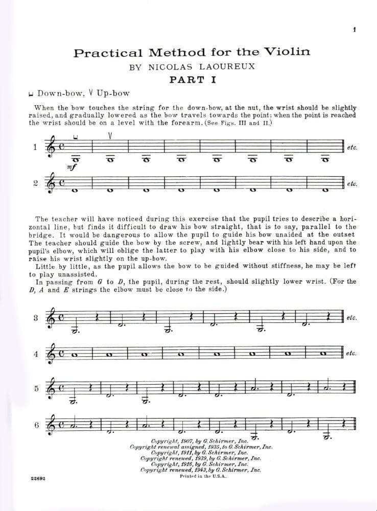 Laoureux, Nicolas - Practical Method for Violin, Part 1 - Violin solo - G Schirmer Edition - Image 2