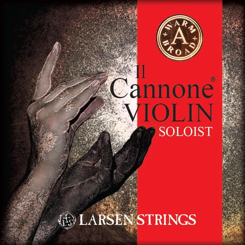 Larsen Il Cannone Violin String Set with 'Warm & Broad' A String - 4/4 Size - Soloist Gauge