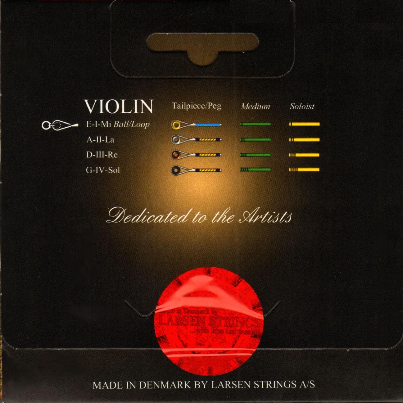 Larsen Il Cannone Violin String Set - 4/4 Size - Medium Gauge - Image 2